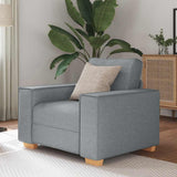 Sofa Chair Light Grey 100x78x84 cm Fabric - Front View
