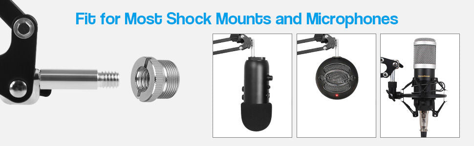 Microphone Radio Broadcasting Stand With 3/8t o 5/8 Screw Adapter