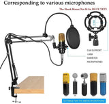 Microphone Radio Broadcasting Stand With 3/8t o 5/8 Screw Adapter - Rear View