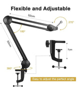 Heavy Duty Microphone Arm Microphone Stand Suspension Scissor Boom - Front View