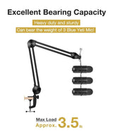 Heavy Duty Microphone Arm Microphone Stand Suspension Scissor Boom - Top-Down View