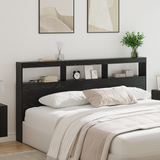 Headboard Black Oak 200 x 17 x 102 cm Engineered Wood - Side View