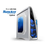 Huntkey MVP Pro  Gaming computer chassis - Blue (No PSU Included, NO FAN Included) - Front View