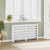 Radiator Cover White 149x20x82 cm Engineered Wood - Front View