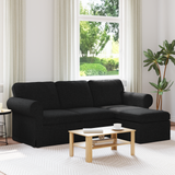 Sofa Black 215 x 138 x 80 cm Fabric - Front View
