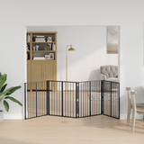 Dog Gate 4 pcs Black 80 x 80 cm Galvanised Steel - Side View