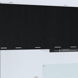 Hanging Cabinet with Door Black Oak and White 50 x 31 x 80 cm