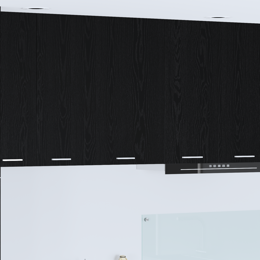 Hanging Cabinet Black Oak and White 50 x 31 x 80 cm
