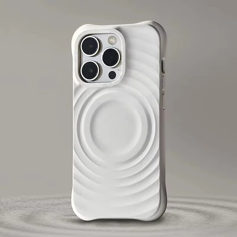 Water Ripple Liquid Silicone For Magsafe Wireless Charge Magnetic Case For iPhone 15 16 14 13 11 12 Pro Max Soft Shockproof Case