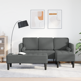 Sofa Set with Cushion 2 pcs Dark Grey Polyester