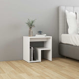 Bed Cabinets 2 pcs White 40x30x40 cm Engineered Wood - Side View