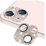 Diamond Metal Camera Lens Protector Glass For iPhone 11 14 15 Pro Max Plus 13 12 Mini Plus Full Cover Camera Lens Protector Case - Rear View
