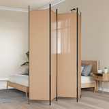 4-Panel Room Divider Beige 200 x 220 cm Fabric