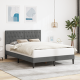 Bed Frame with Headboard Dark Grey Velvet - Front View
