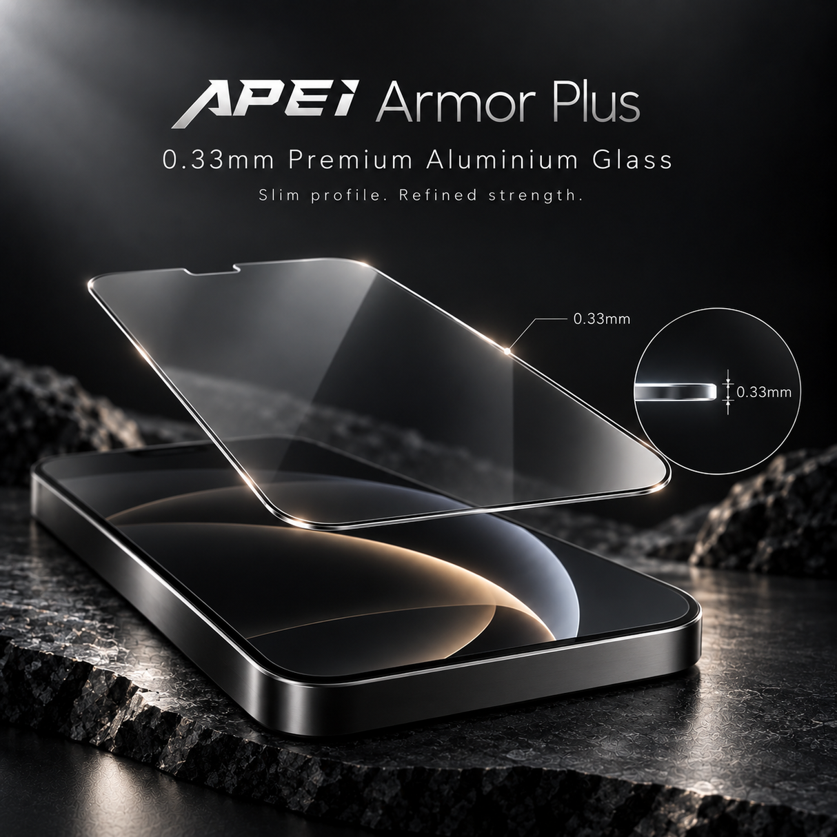 APEI Armor Plus Premium Aluminium Glass Screen Protector