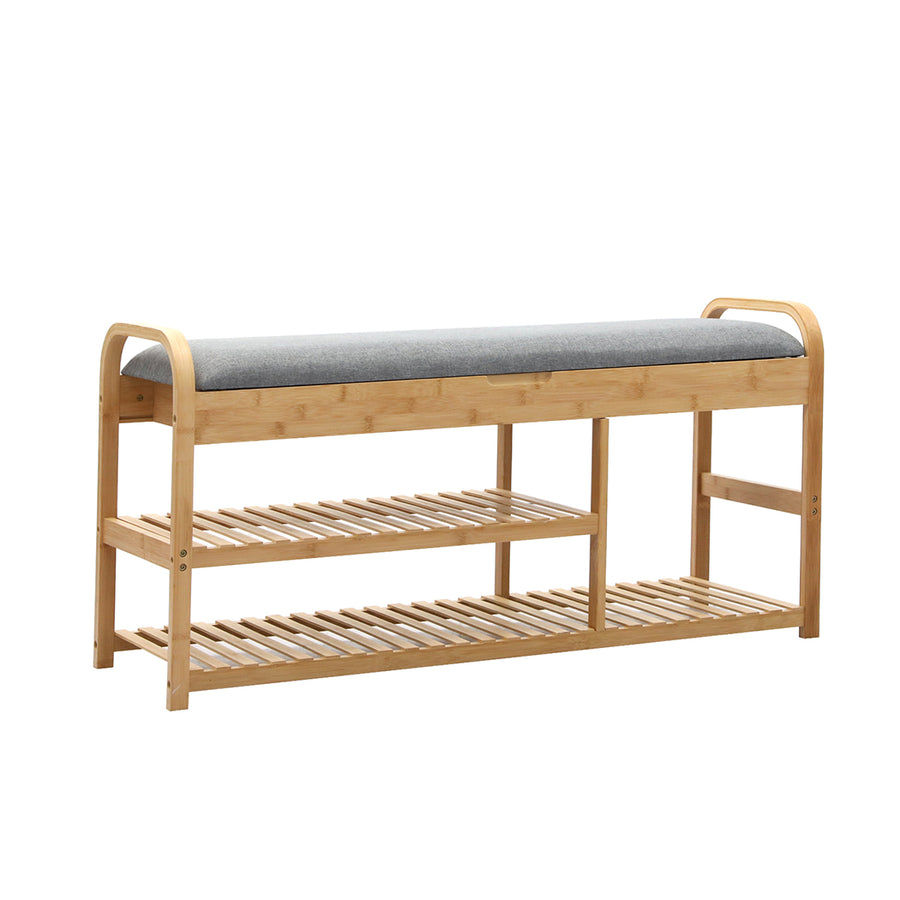 Levede Bamboo Shoe Rack Bench Entryway Seat-2006732840615677952