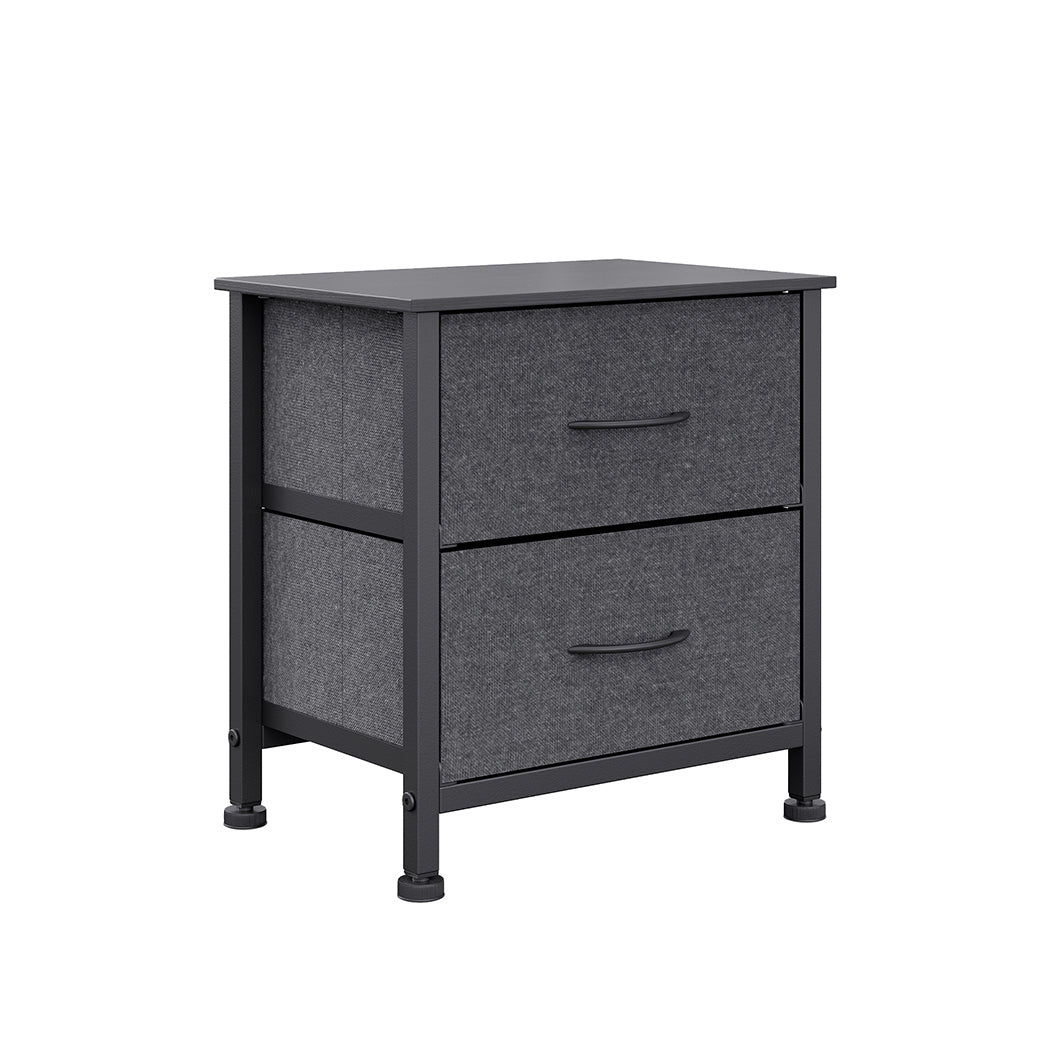Levede Storage Cabinet Chest of 2 Drawers Dark Grey-2018816789273776128