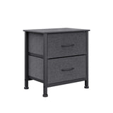 Levede Storage Cabinet Chest of 2 Drawers Dark Grey - Low Angle