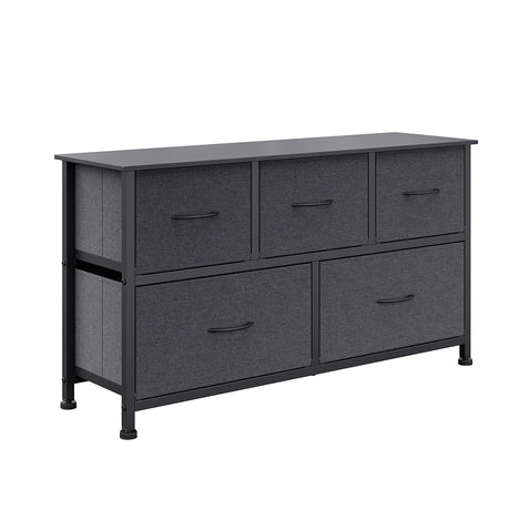 Levede Chest of 5 Drawers Storage Cabinet Dark Grey-2006733262080315392