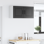 Wall Cabinet PORTO 2 pcs Black Engineered Wood