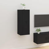 Wall Mounted TV Cabinet Black 40x34.5x100 cm - Front View