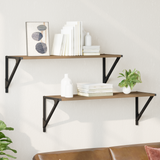 Wall Shelves Wall-Mounted 2 pcs Artisan Oak 80 x 25 x 25,5 cm - Side View