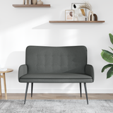 2-Seater Sofa Dark Grey 115 x 61 x 87 cm Fabric - Side View