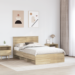 Bed Frame Sonoma Oak 135 x 190 cm Engineered Wood