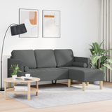 Sofa Set with Cushion Dark Grey Polyester - Side View