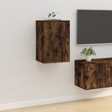 Wall Mounted TV Cabinet Smoked Oak 40x34.5x60 cm - Front View
