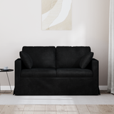 Sofa Black 138 x 78 x 80 cm Velvet - Side View