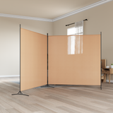 2-Panel Room Divider Beige 348 x 180 cm Fabric - Front View