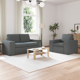 Sofa Set 2 pcs Dark Grey 162 x 80 x 82 cm Fabric