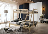 Solid Timber Triple Bunk Bed Single over Double White - Front View
