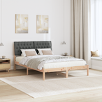Bed Frame with Upholstered Headboard Brown 135 x 190 cm