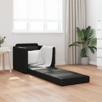Sofa Bed Black 74 x 77 x 81 cm Artificial Leather