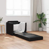 Sofa Bed 60cm Black Artificial Leather - Front View
