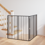 Dog Gate 2 Panels Black 100 x 100 cm Galvanised Steel - Front View