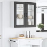 Wall Glass Cabinet PORTO Black 80 x 31 x 80 cm Engineered Wood - Top-Down View