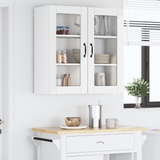Wall Glass Cabinet LUCCA High Gloss White 80 x 31 x 80 cm - Top-Down View