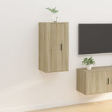 Wall Mounted TV Cabinet Sonoma Oak 40x34.5x80 cm - Front View
