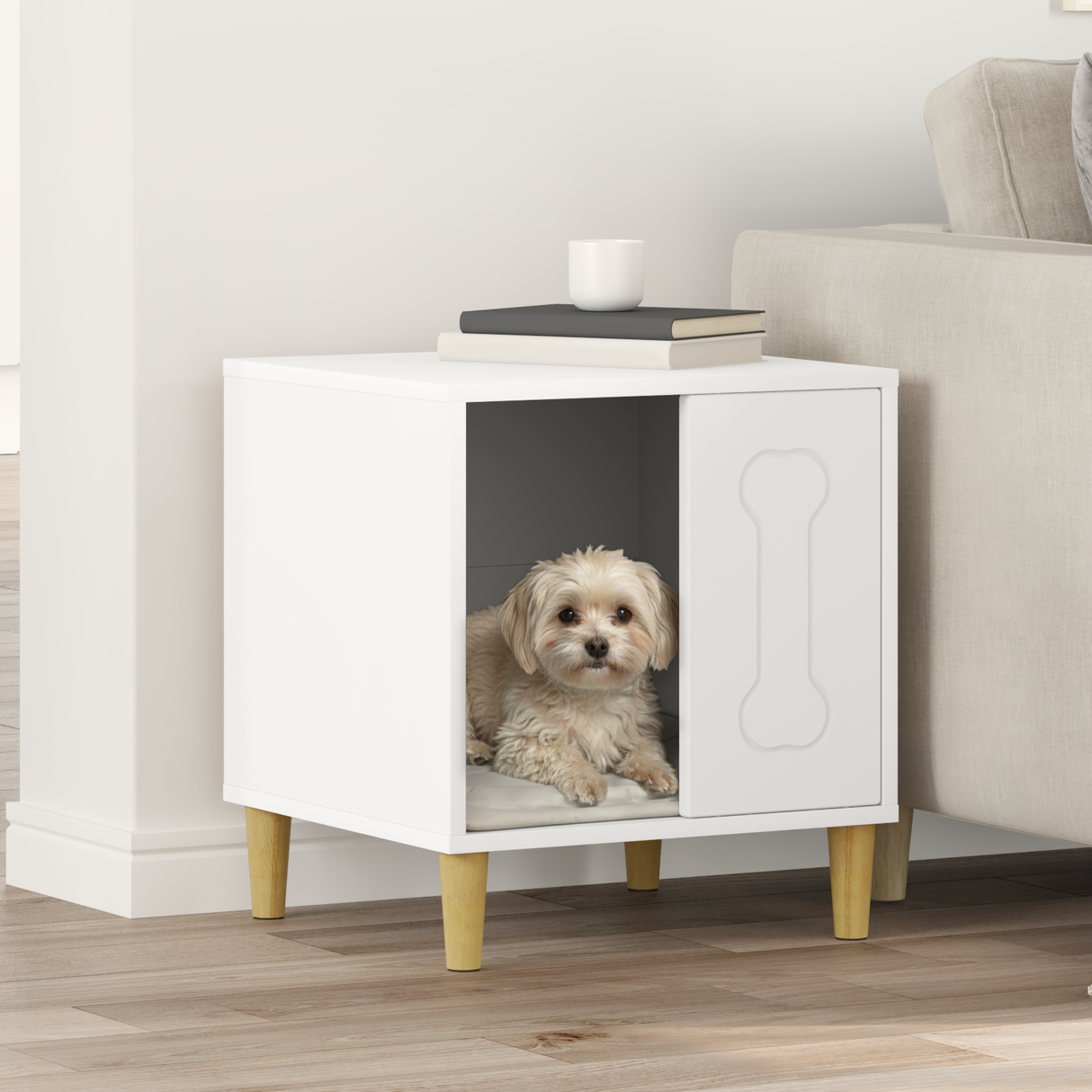 Dog House White 44 x 42 x 49 cm Engineered Wood