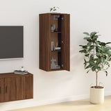 Wall Mounted TV Cabinet Brown Oak 40x34.5x100 cm - Side View