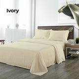 Royal Comfort Blended Bamboo Sheet Set Dark Ivory - Double - Top-Down View