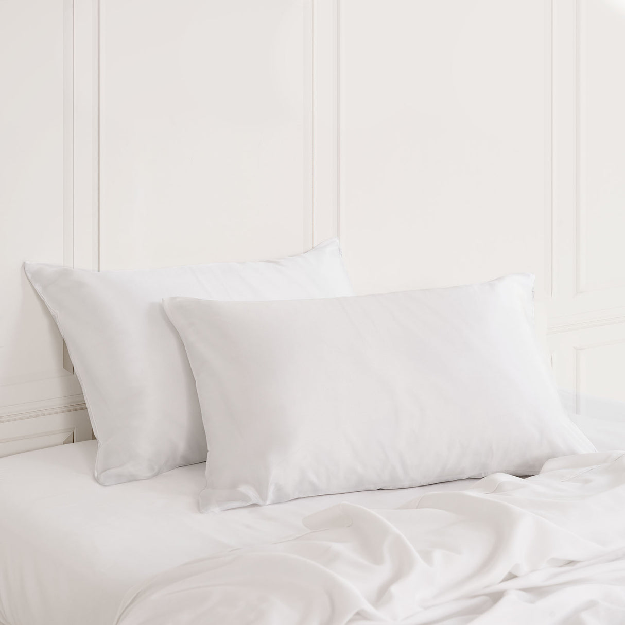 MULBERRY SILK PILLOW CASE TWIN PACK - SIZE: 51X76CM - WHITE-1951134812123303936
