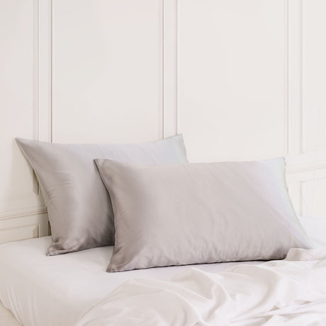 MULBERRY SILK PILLOW CASE TWIN PACK - SIZE: 51X76CM - SILVER-1951134812500791300