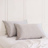 MULBERRY SILK PILLOW CASE TWIN PACK - SIZE: 51X76CM - SILVER - Top-Down View
