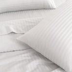 KENSINGTON 1200TC COTTON SHEET SET IN STRIPE-DOUBLE - WHITE-1951134849624576003