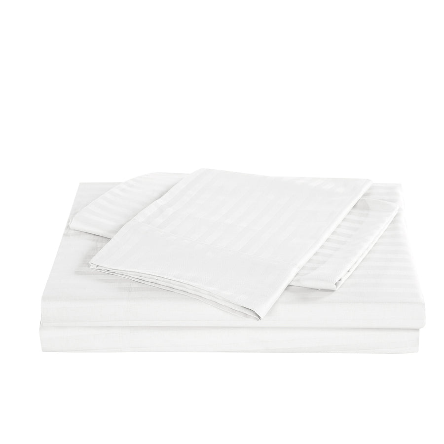 KENSINGTON 1200TC COTTON SHEET SET IN STRIPE-DOUBLE - WHITE-1951134849624576005