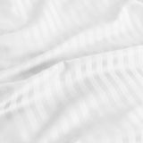 KENSINGTON 1200TC COTTON SHEET SET IN STRIPE-DOUBLE - WHITE - Rear View